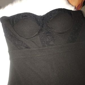 Haute Monde black corset style bra tube top dress